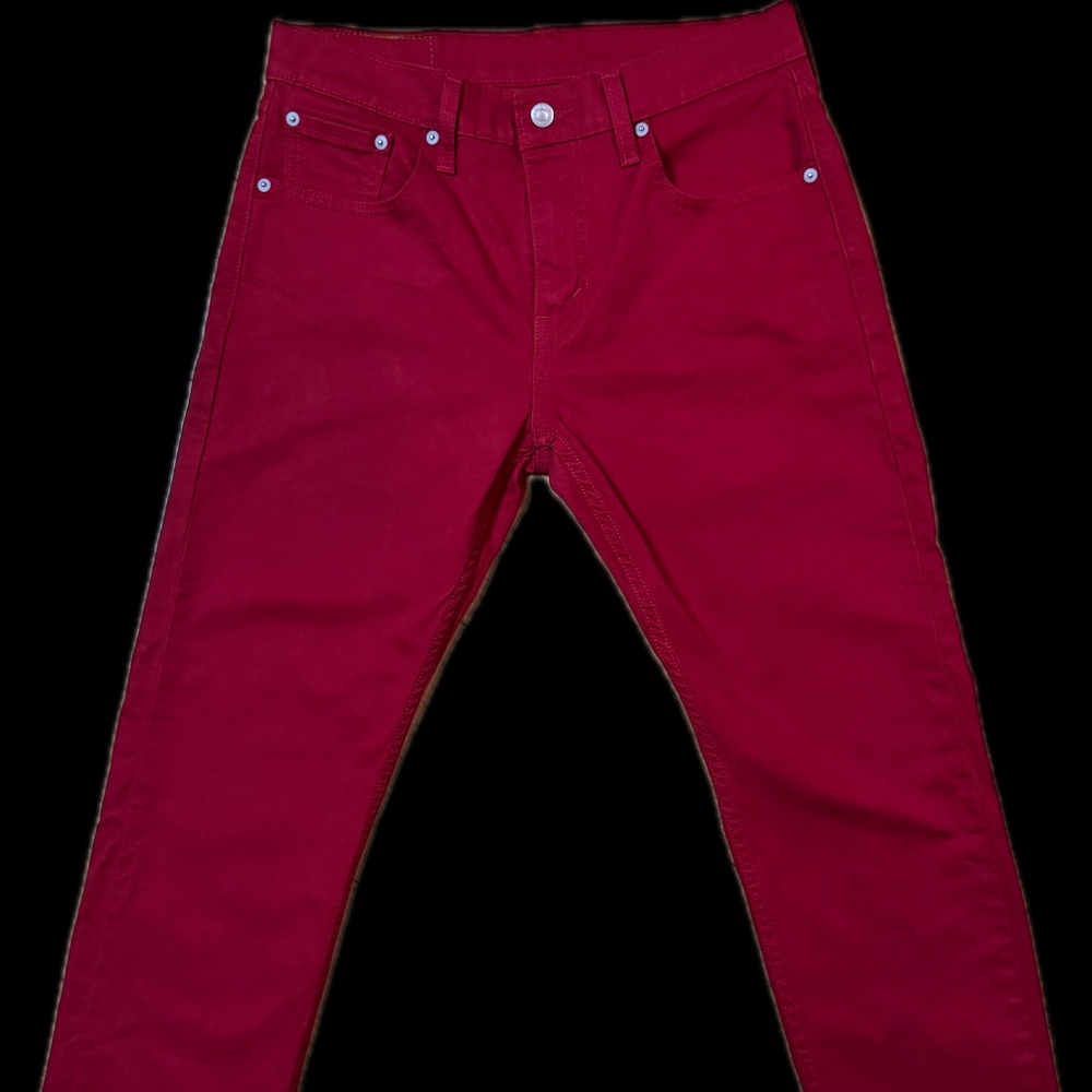 Levi’s 502 Taper Fit Red Jeans Men’s W30 L30 Slim Stretch Pants
